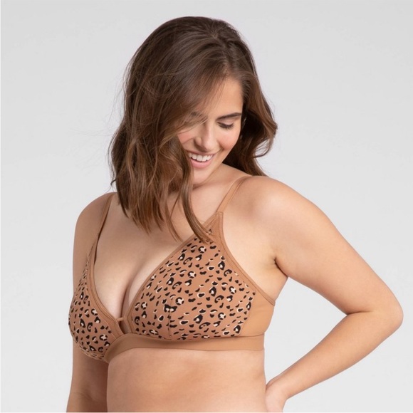 NWT LIVELY Women's Leopard Print Busty Mesh Trim Bralette - Picture 6 of 7